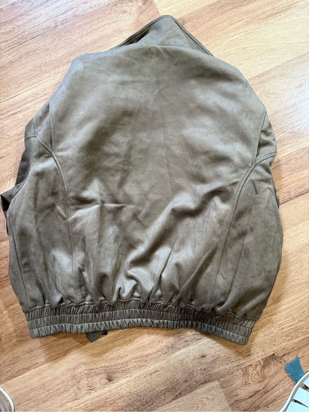 Lioness Faux Suede Bomber Jacket Taupe Size M - Picture 10 of 10